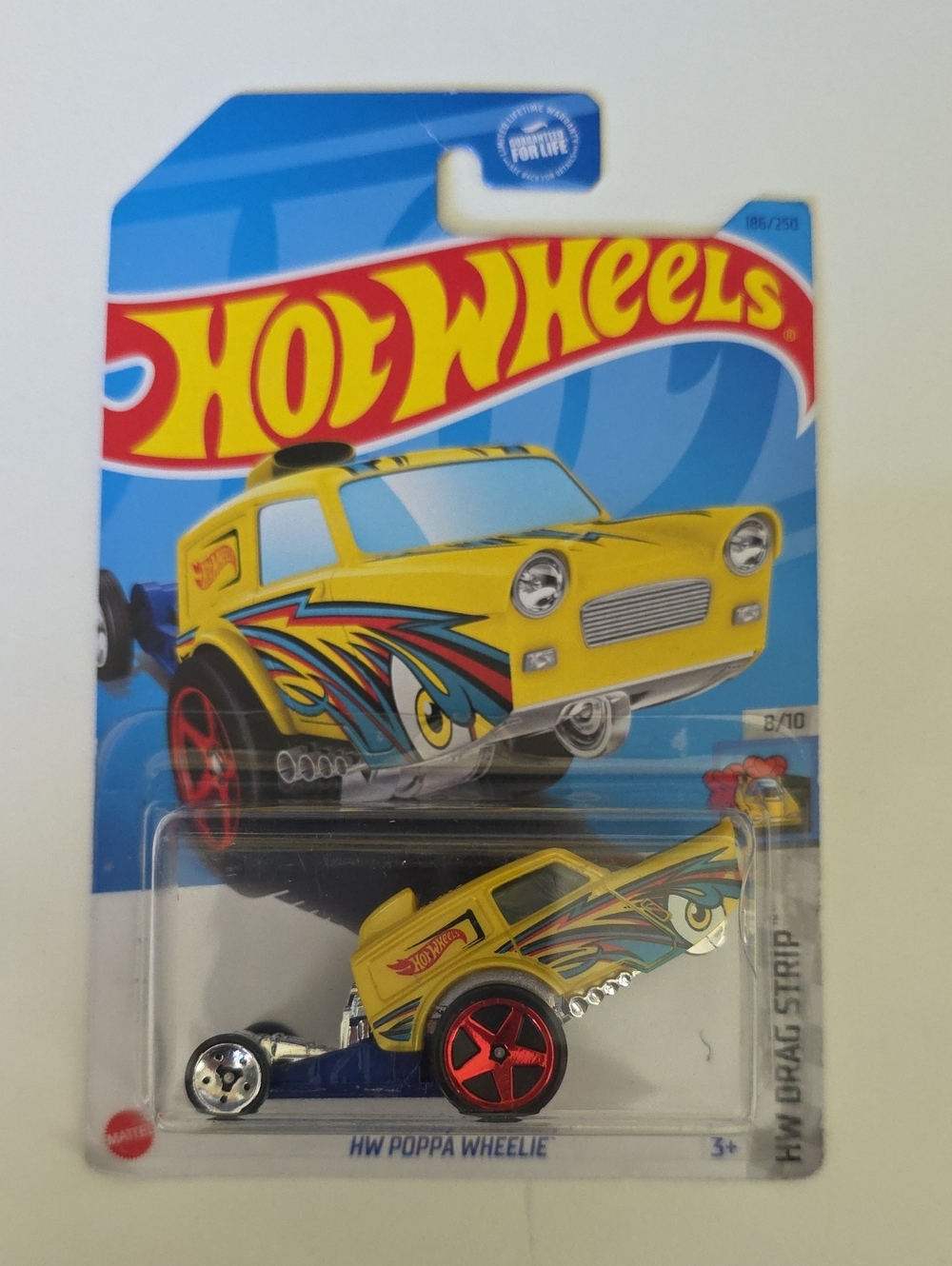 Hot Wheels Poppa Wheelie Yellow Die-Cast Toy Car - HW Drag Strip